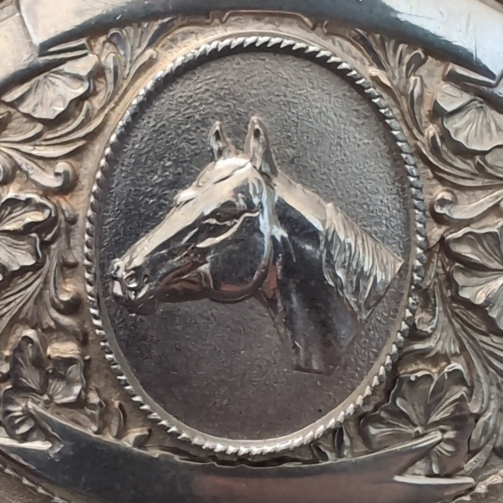 VGT,LTC Western Prod & Co 1979 Large Silver Tone Belt Buckle With Horsehead. - Picture 3 of 9